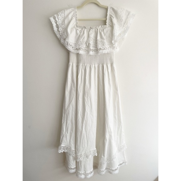 Anthropologie Piexoto Wyatt Off the Shoulder Midi Dress Cottagecore Coquette L - Picture 3 of 15